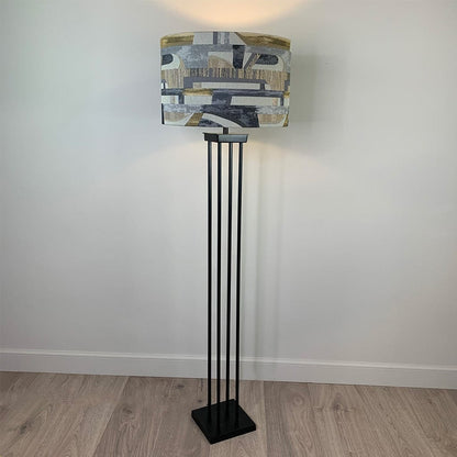 Matt Black Metal Four Post Floor Lamp with Choice of Shade