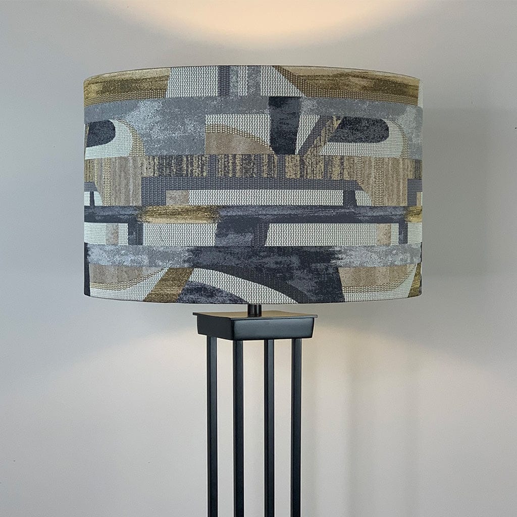 Matt Black Metal Four Post Floor Lamp with Choice of Shade