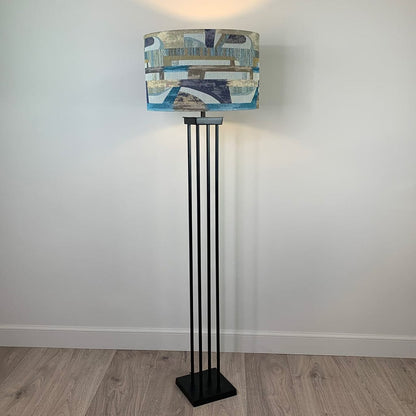 Matt Black Metal Four Post Floor Lamp with Choice of Shade