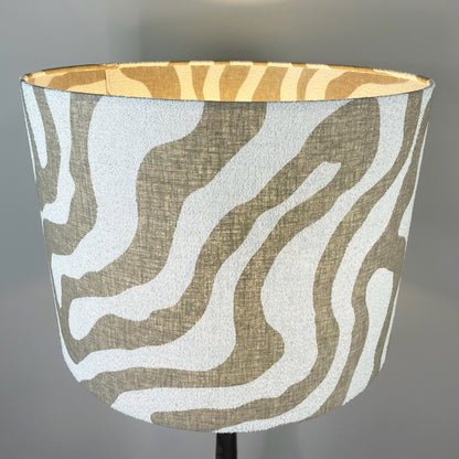 Alia Grey Wash Turned Mango Wood Floor Lamp with Sigrid Birch Lampshade