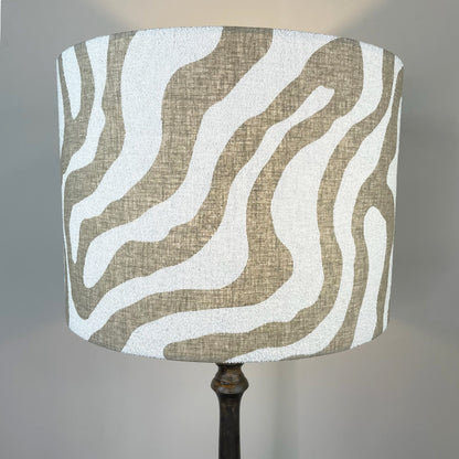 Alia Grey Wash Turned Mango Wood Floor Lamp with Sigrid Birch Lampshade