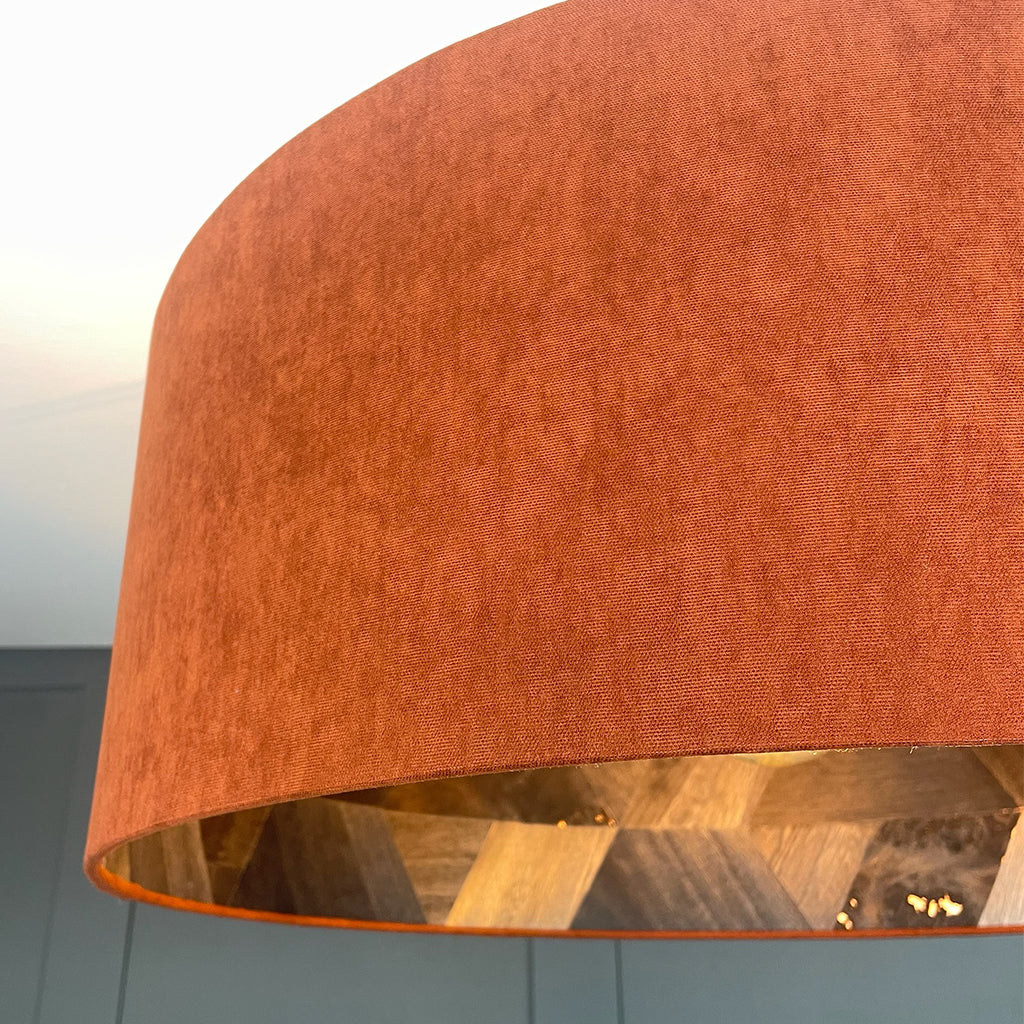 Arte Formations Lined Pendant Lampshade with Spice Outer