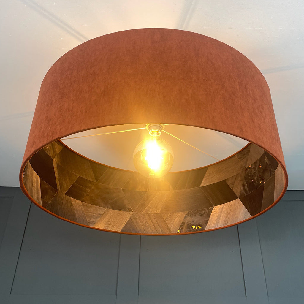 Arte Formations Lined Pendant Lampshade with Spice Outer