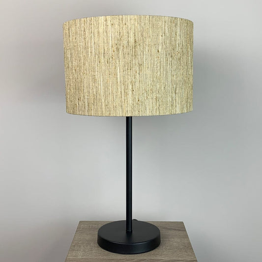 Belford Single Stem Black Table Lamp with Metamorphic Honeycomb Shade