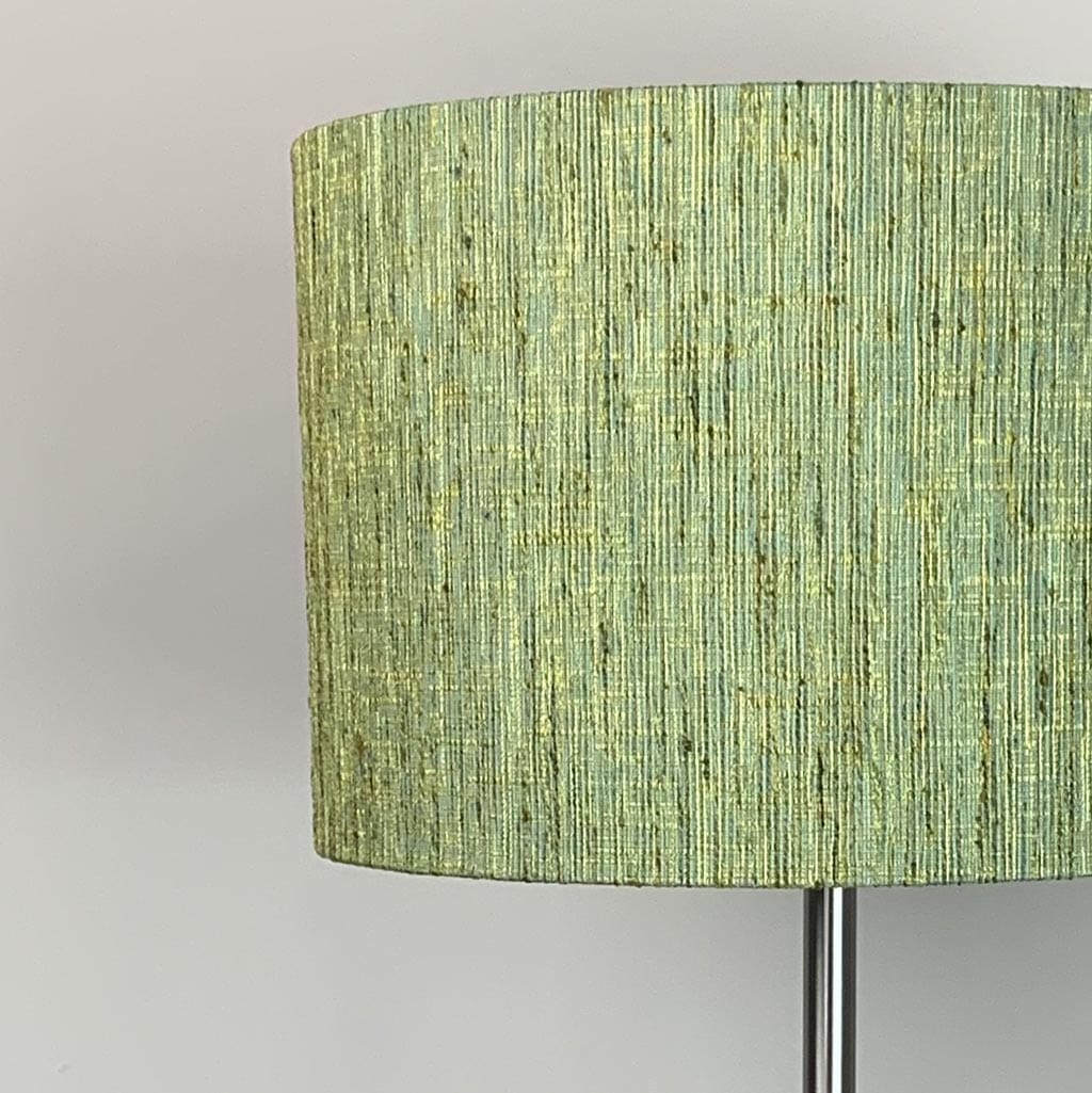 Belford Brushed Steel Table Lamp with Metamorphic Yuka Shade