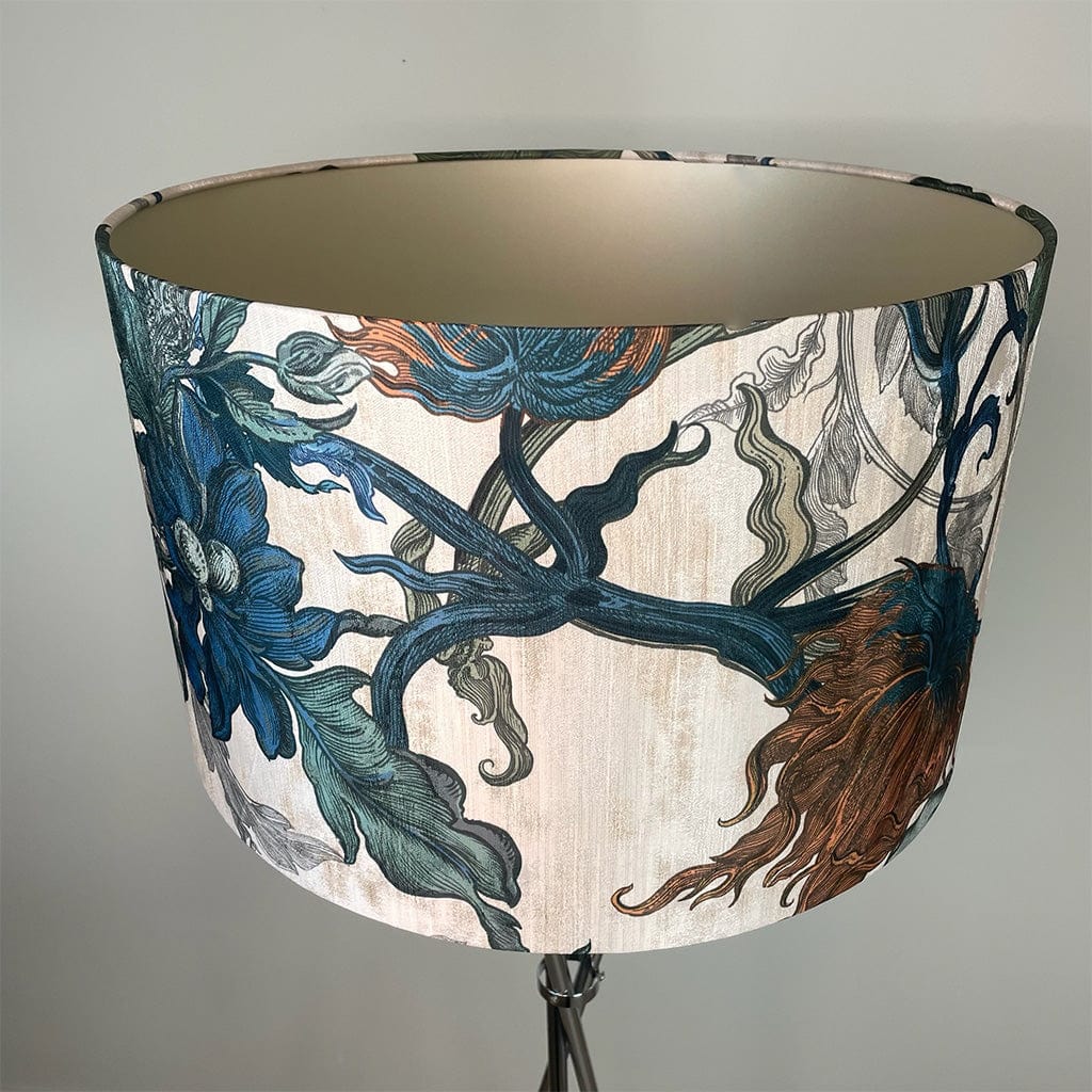 Brondby Chrome Floor Lamp with Timorous Beasties Epic Botanic Lampshade