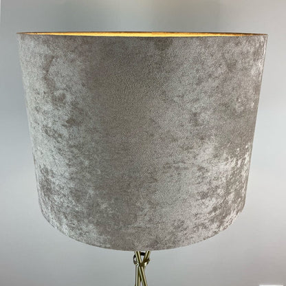 Antique Brass Brondby Floor Lamp with Danby Orchid Deep Drum Shade