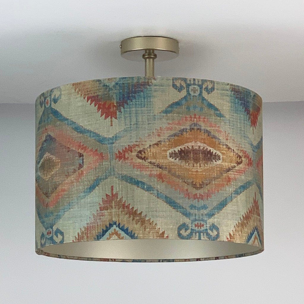 Santa Cruz Teal & Champagne Electrified Drum Shade