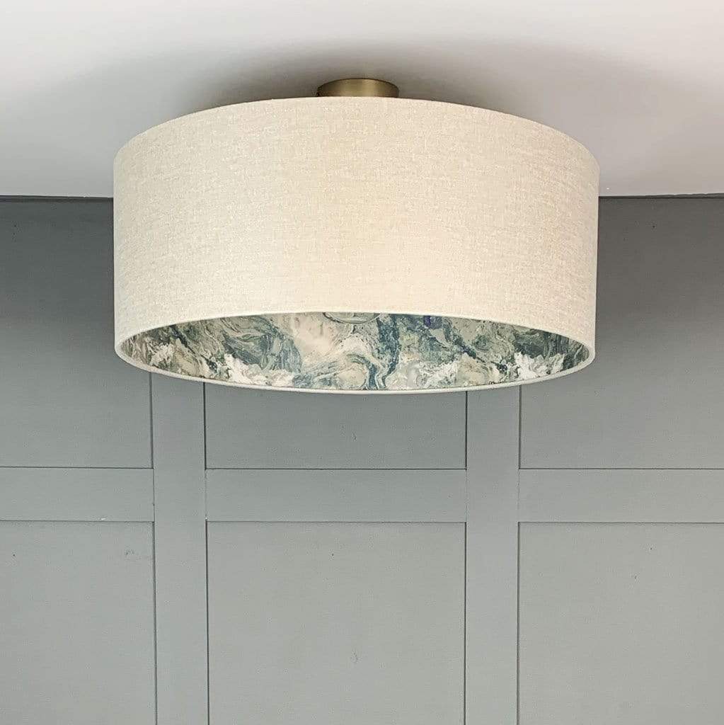 Electrified Aquillo Opal Shade with Sango Bay Jade Wallpaper Lining