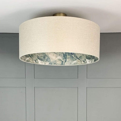 Electrified Aquillo Opal Shade with Sango Bay Jade Wallpaper Lining