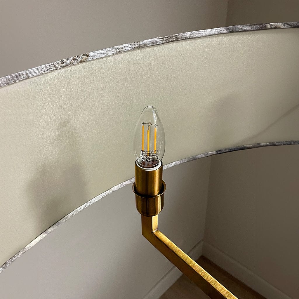 Circa 8 Light Antique Gold with Tessuto Nero Shade