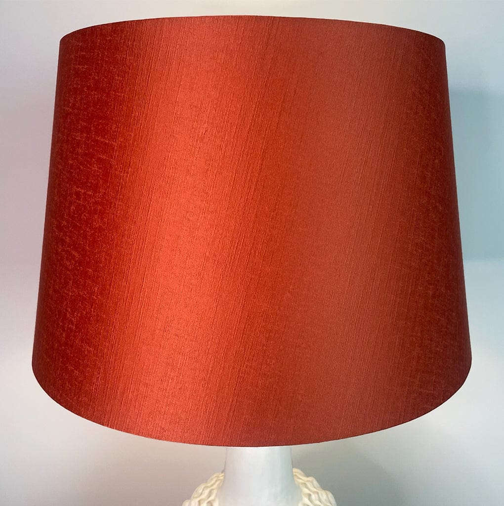 Edlyn White Reactive Glaze Table Lamp with Spice Tapered Shade