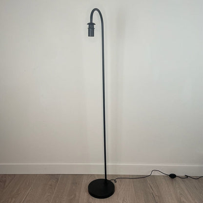 Black Idra Floor Lamp with Santa Cruz Indigo Lampshade