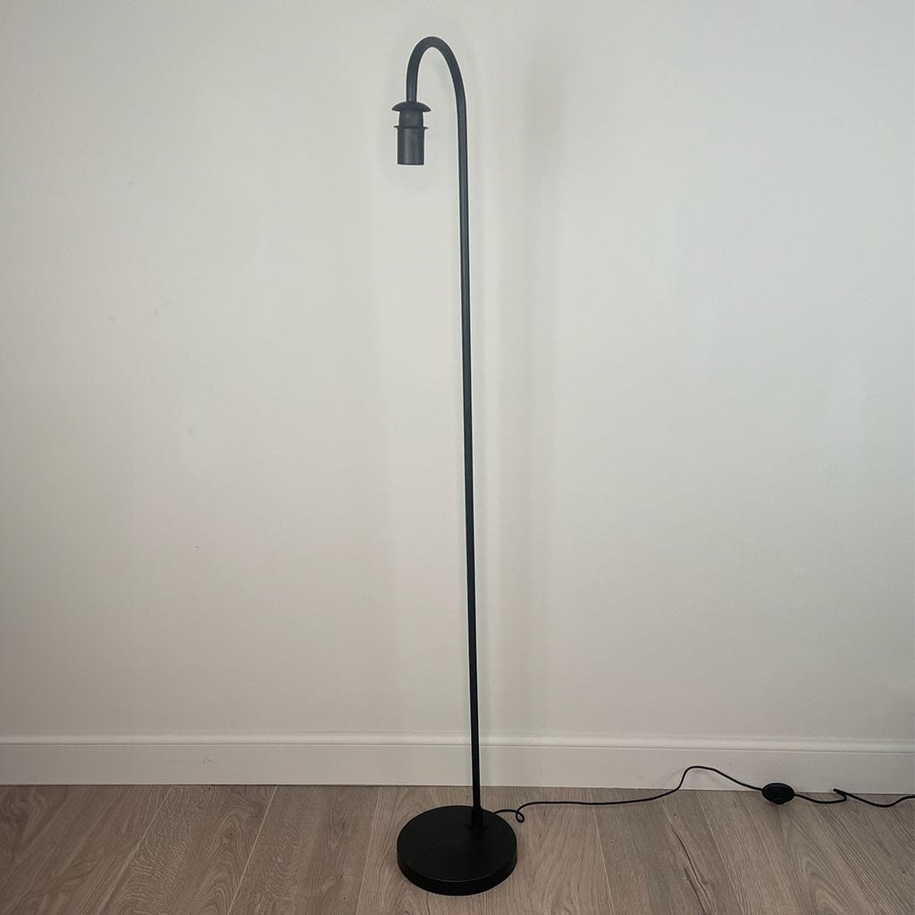 Black Idra Floor Lamp with Santa Cruz Teal Lampshade