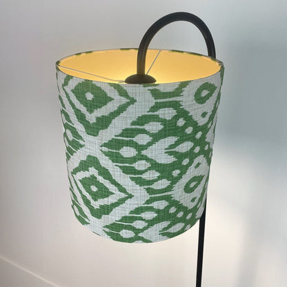 Black Idra Floor Lamp with Marrakesh Emerald Lampshade