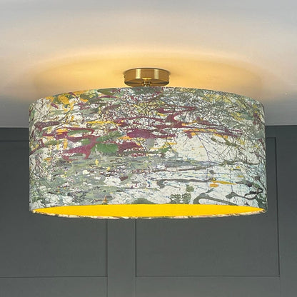 Electrified Mairi Helena Reed Dance Linen Pendant Shade with Banana Silk Lining