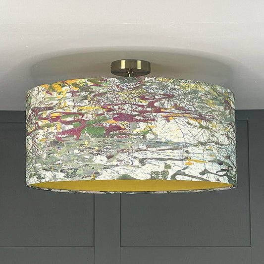 Electrified Mairi Helena Reed Dance Linen Pendant Shade with Banana Silk Lining