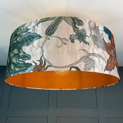 Electrified Timorous Beasties Epic Botanic Pendant Shade with Mineral Spice Fabric Lining