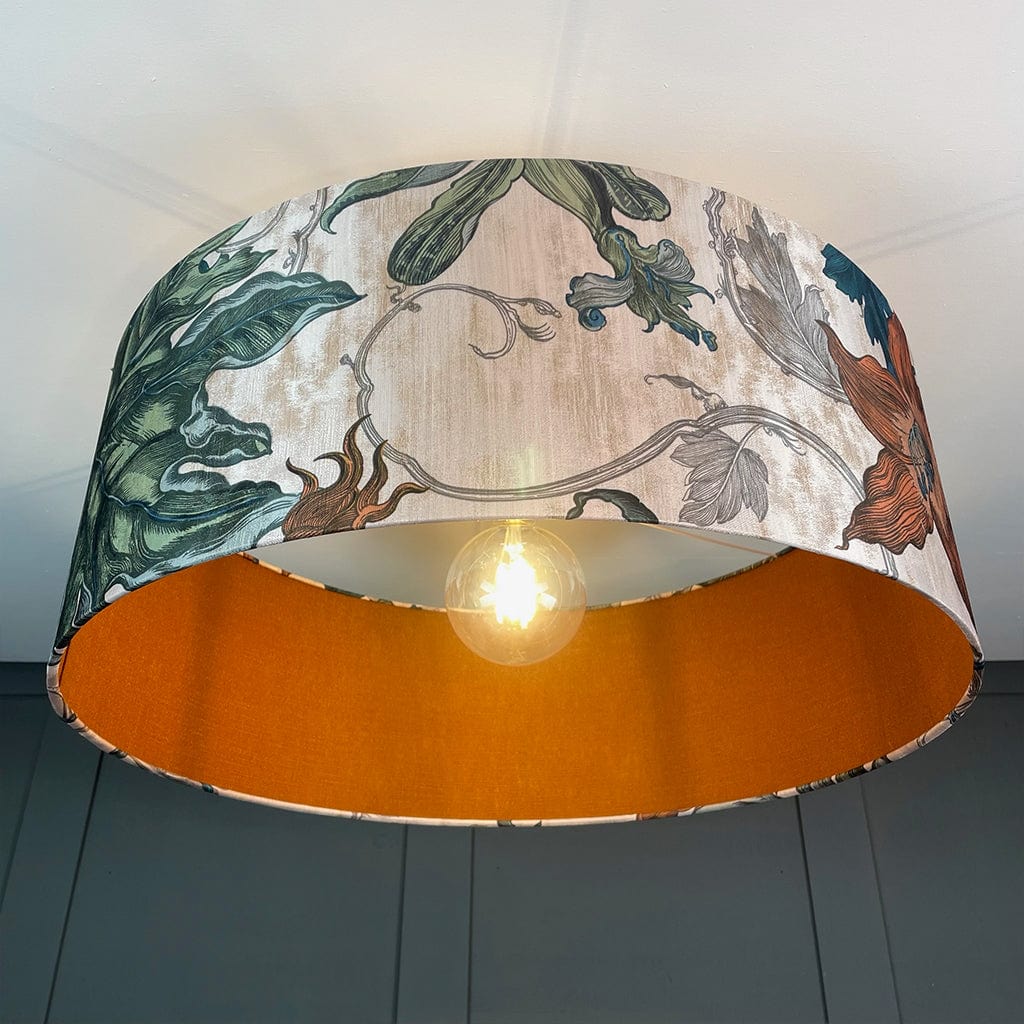 Electrified Timorous Beasties Epic Botanic Pendant Shade with Mineral Spice Fabric Lining