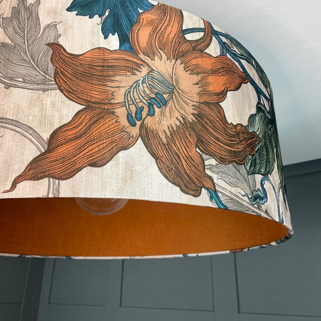 Electrified Timorous Beasties Epic Botanic Pendant Shade with Mineral Spice Fabric Lining