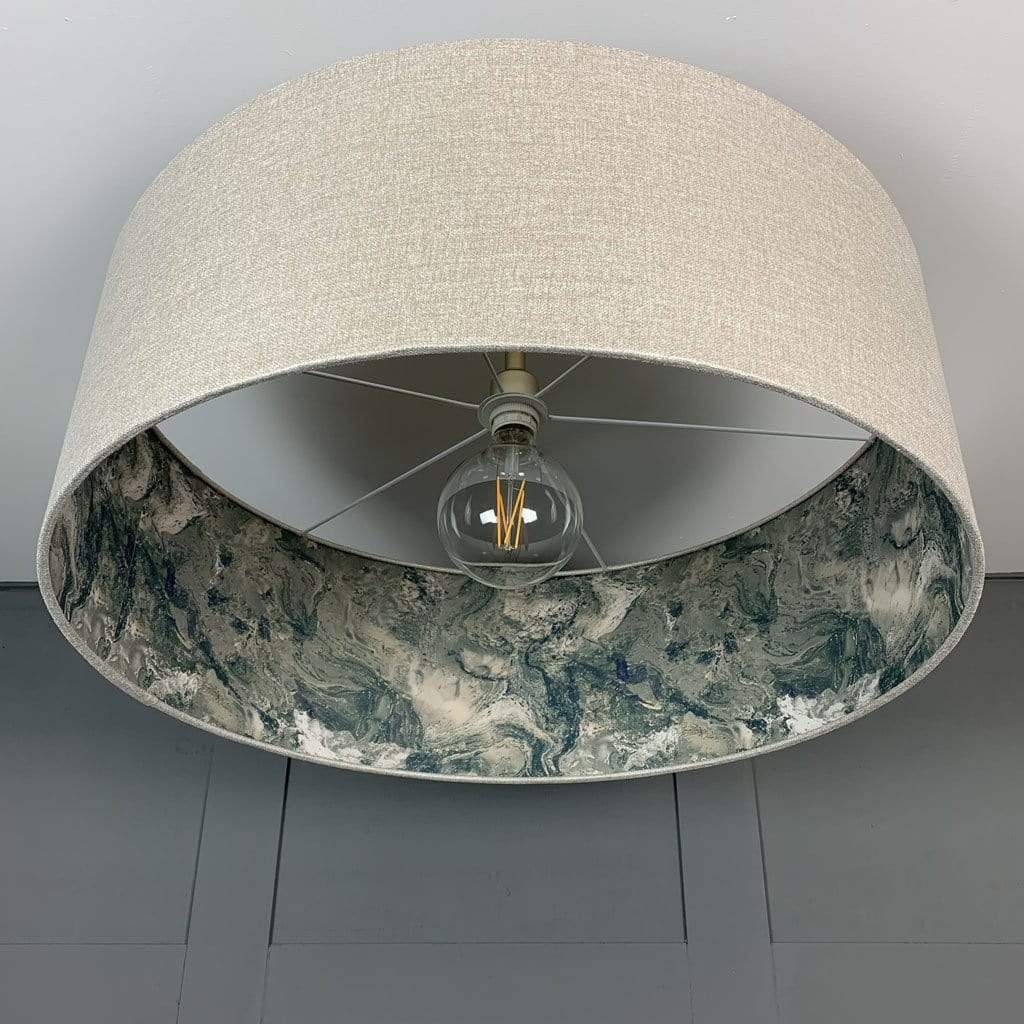 Electrified Aquillo Opal Shade with Sango Bay Jade Wallpaper Lining