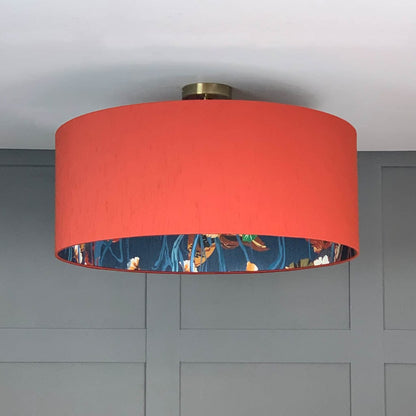 Electrified Astor Phoenix Faux Silk with Arte Koi Wallpaper Lining Lampshade