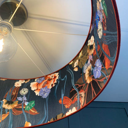 Electrified Astor Phoenix Faux Silk with Arte Koi Wallpaper Lining Lampshade