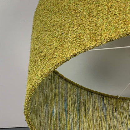 Electrified Citron Boucle Shade with Anthology Seri Citrus Wallpaper Lining