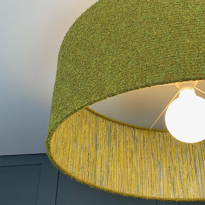 Electrified Citron Boucle Shade with Anthology Seri Citrus Wallpaper Lining