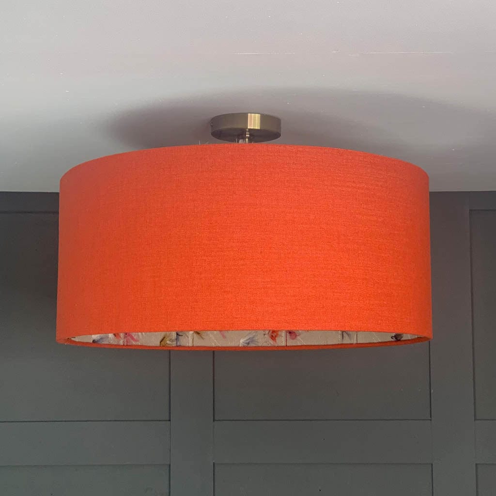 Electrified Jaffa Orange Shade with Fluffy Rainbow Lining