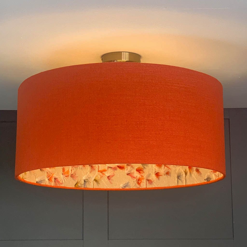 Electrified Jaffa Orange Shade with Fluffy Rainbow Lining