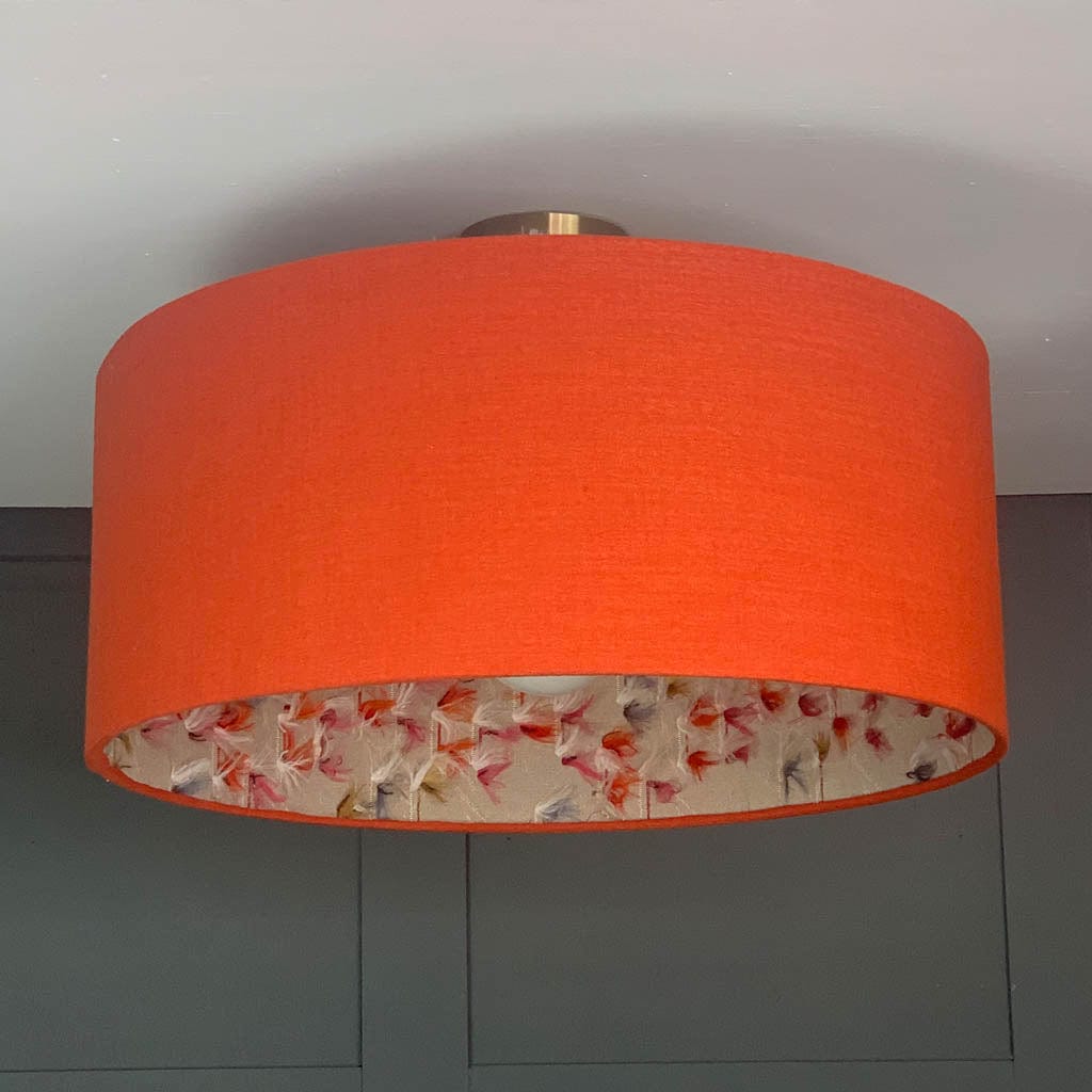 Electrified Jaffa Orange Shade with Fluffy Rainbow Lining