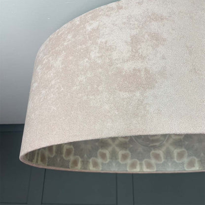 Electrified Julia Clare Seashells Wallpaper Lined Lampshade with Pink Orchid Fabric