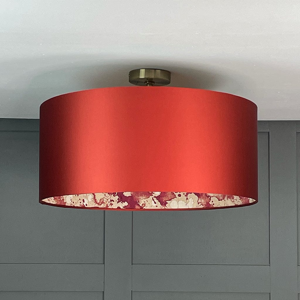 Electrified Laverne Rosso Fabric Lined Pendant Shade with Spice Outer