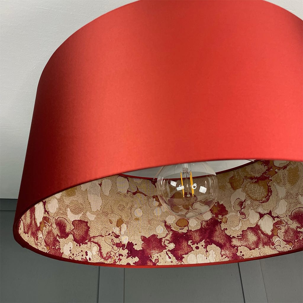 Electrified Laverne Rosso Fabric Lined Pendant Shade with Spice Outer