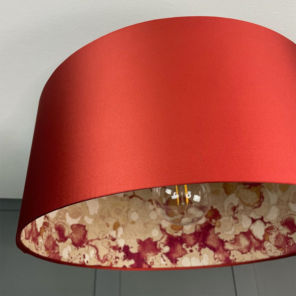 Electrified Laverne Rosso Fabric Lined Pendant Shade with Spice Outer