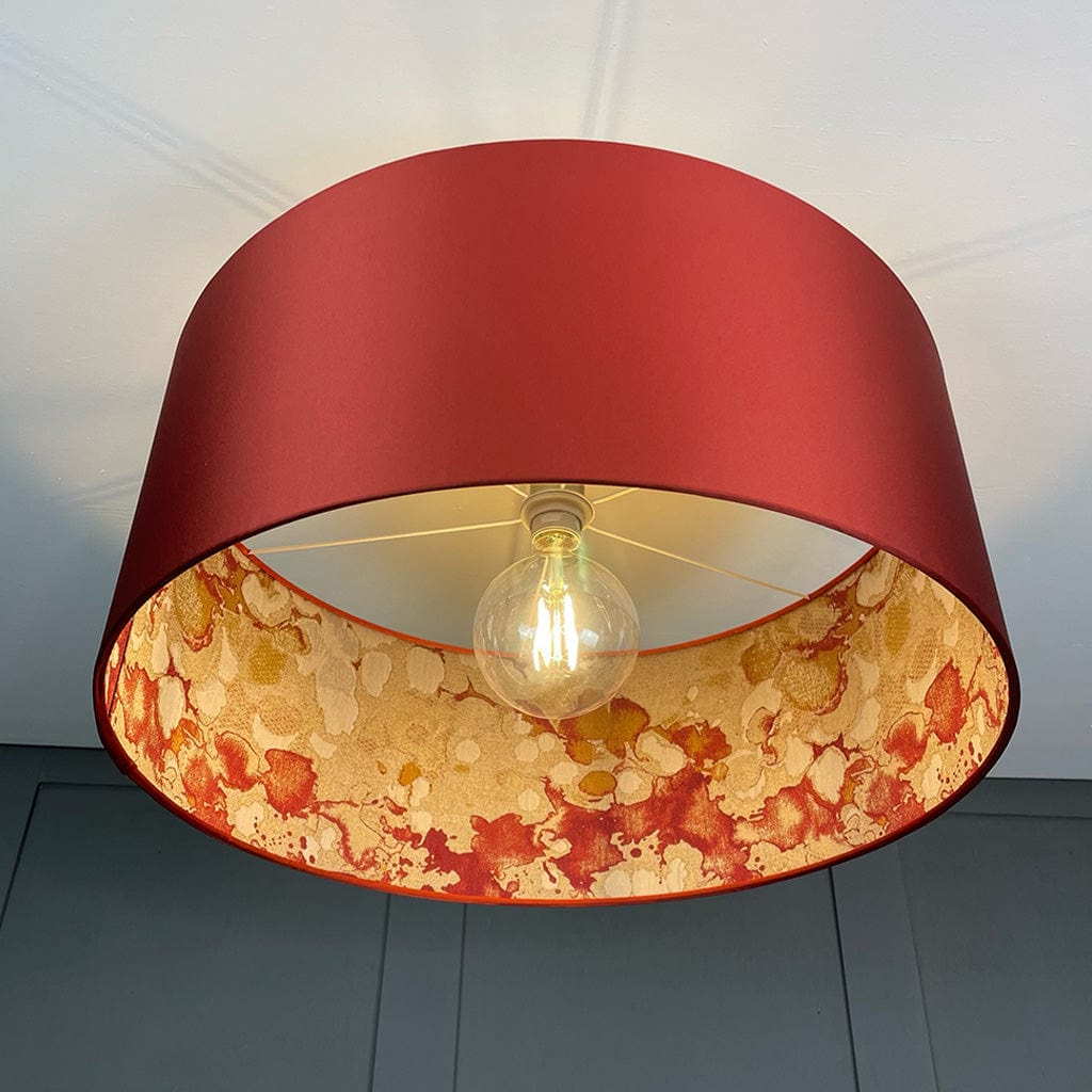 Electrified Laverne Rosso Fabric Lined Pendant Shade with Spice Outer