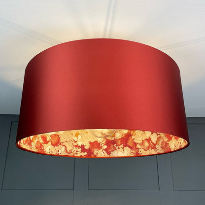 Electrified Laverne Rosso Fabric Lined Pendant Shade with Spice Outer