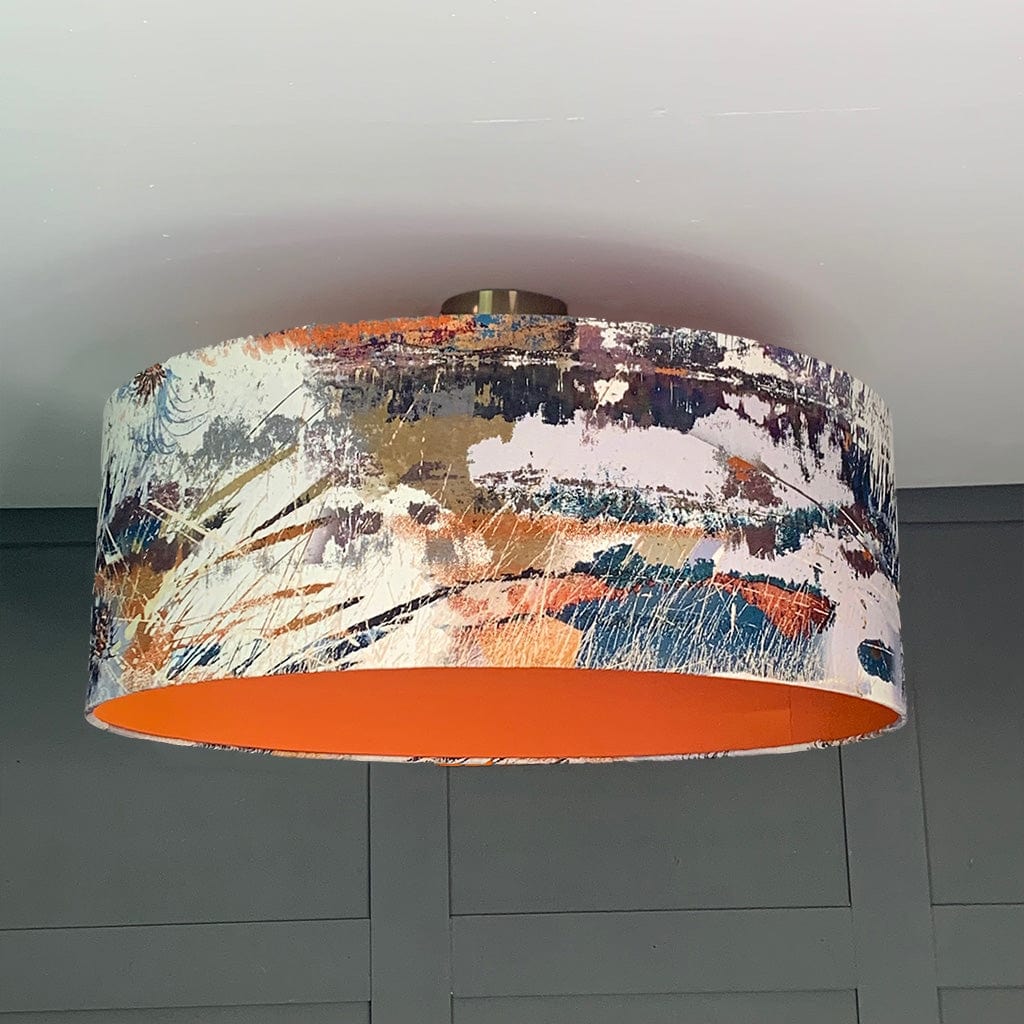 Electrified Mairi Helena Mirrored Storm Linen Light with Satsuma Lining