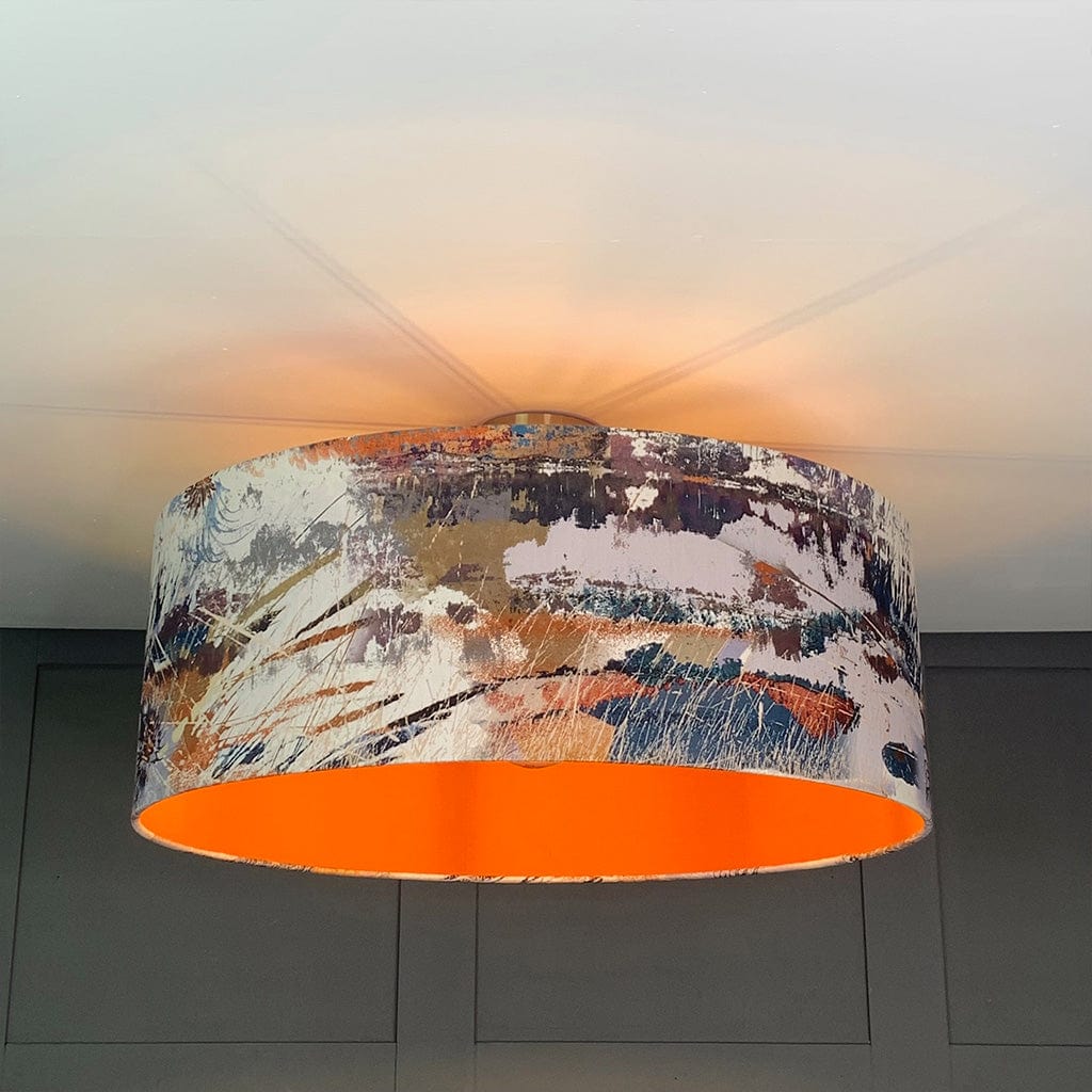 Electrified Mairi Helena Mirrored Storm Linen Light with Satsuma Lining