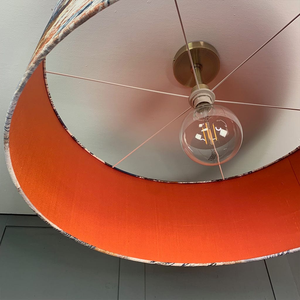 Electrified Mairi Helena Mirrored Storm Linen Light with Satsuma Lining