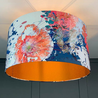 Electrified Mairi Helena Poppy Cloud Linen with Carnaby Bronze Lining Lampshade