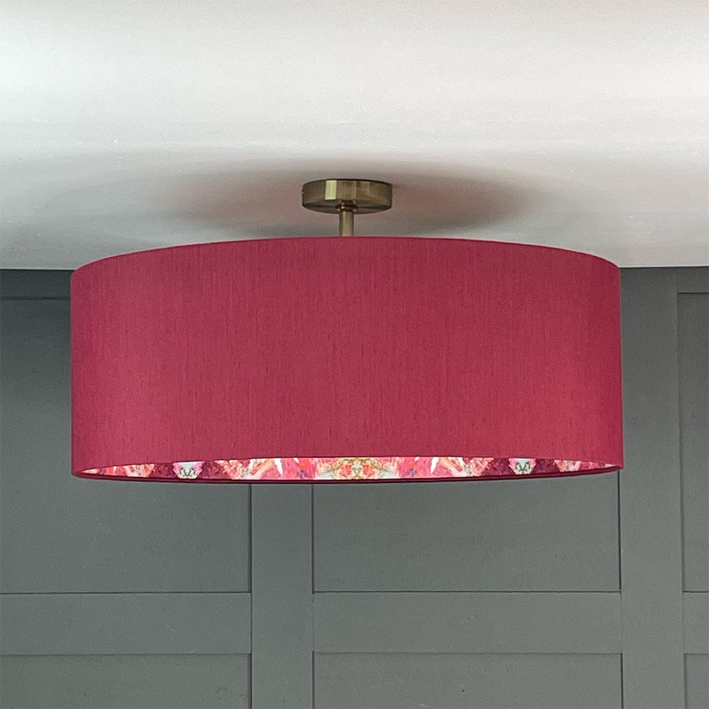 Electrified Mairi Helena Scottish Pink Thistle Pendant Shade with Dahlia Outer