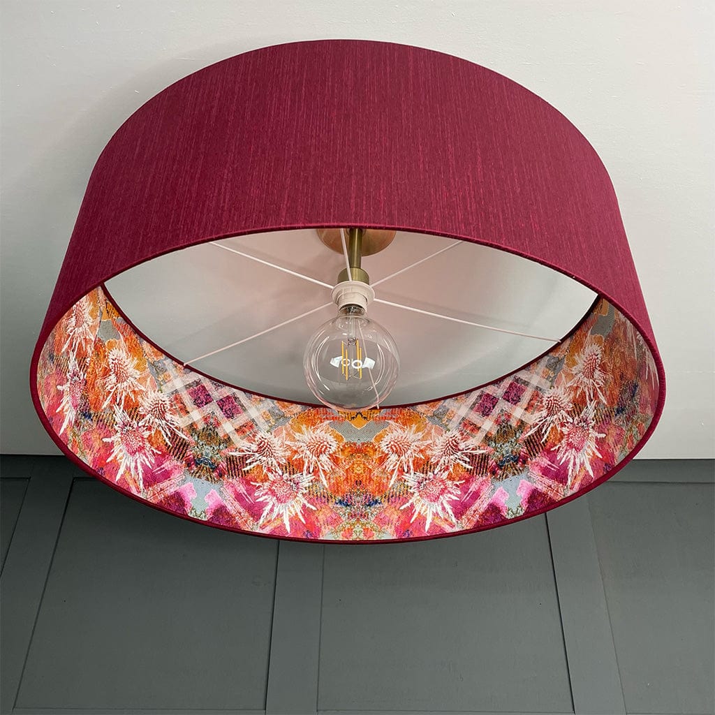 Electrified Mairi Helena Scottish Pink Thistle Pendant Shade with Dahlia Outer