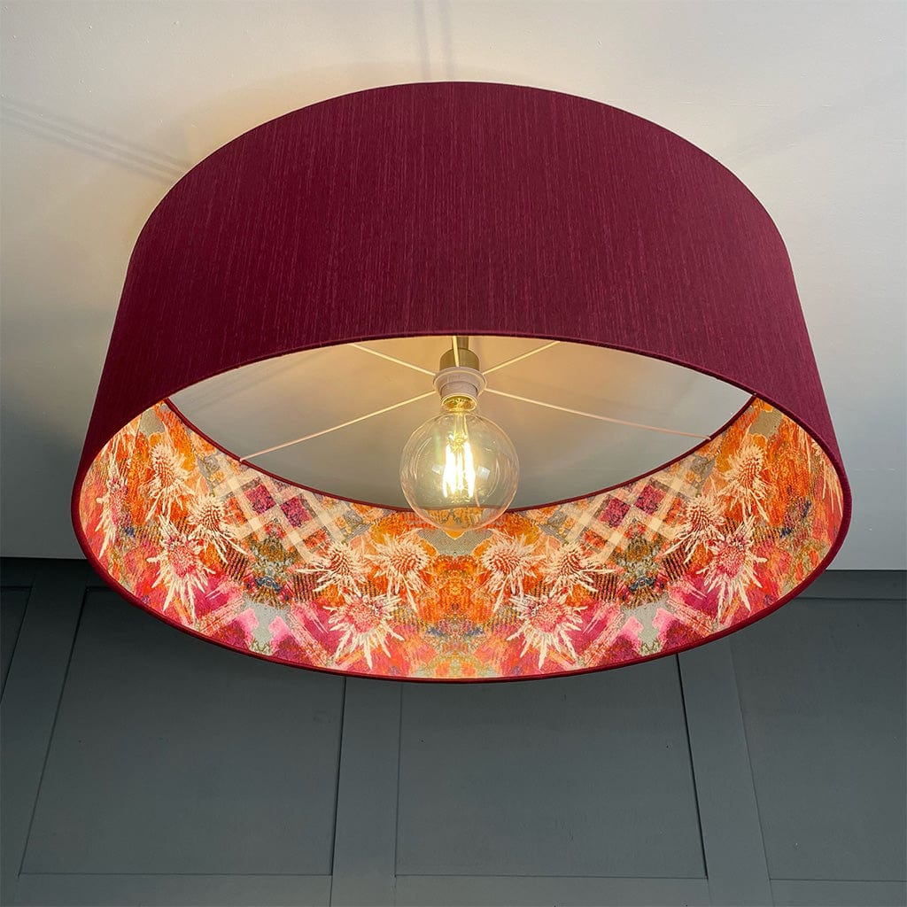 Electrified Mairi Helena Scottish Pink Thistle Pendant Shade with Dahlia Outer