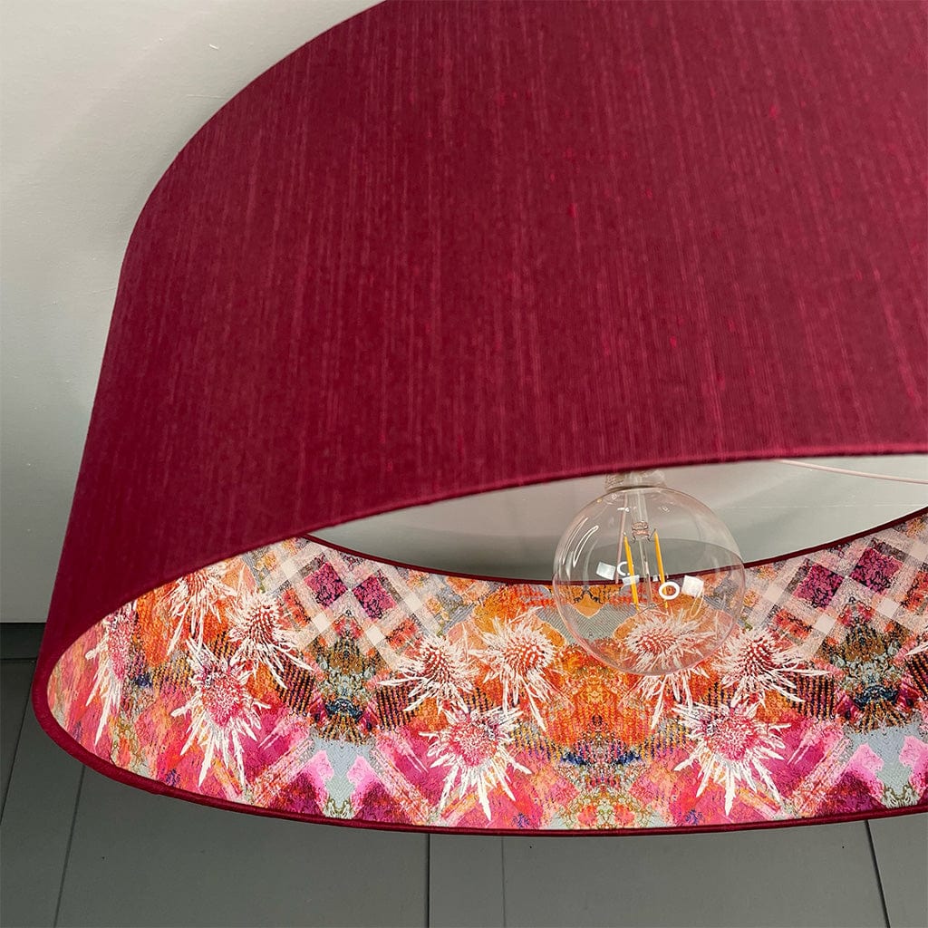 Electrified Mairi Helena Scottish Pink Thistle Pendant Shade with Dahlia Outer