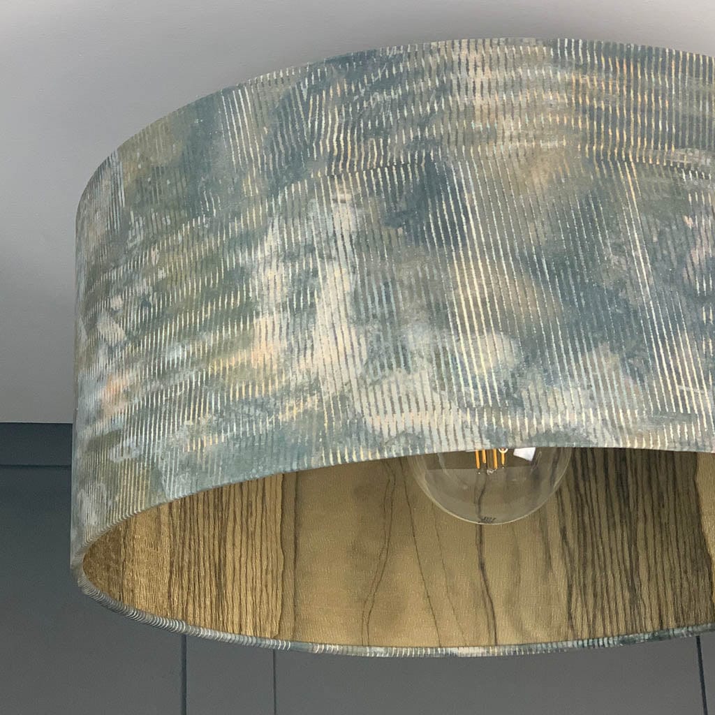 Electrified Agama with Anthology Metamorphic Gold Basalt Wallpaper Lined Lampshade