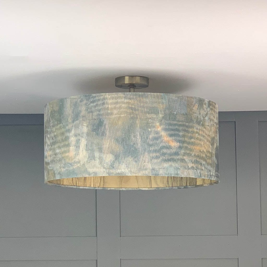 Electrified Agama with Anthology Metamorphic Gold Basalt Wallpaper Lined Lampshade