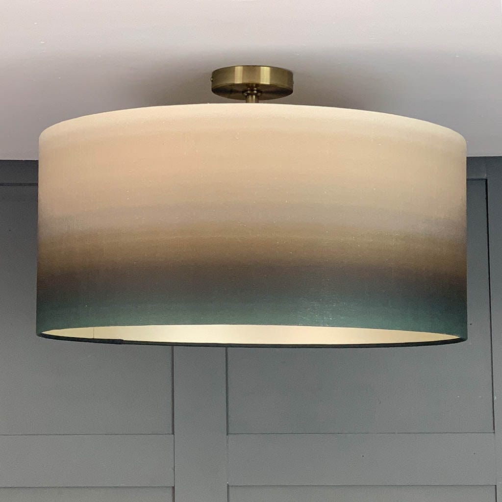 Electrified Julia Clare's Midnight Lagoon Linen in Green Olive Shade with Champagne Lining