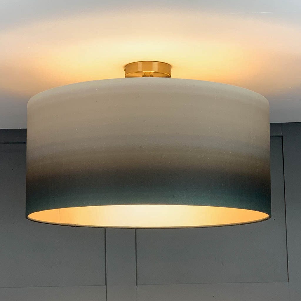 Electrified Julia Clare's Midnight Lagoon Linen in Green Olive Shade with Champagne Lining